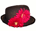 Floral Blue Straw Hat